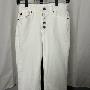KanCan White Button-Fly Jeans